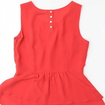 Womens UK Size 10 DUNNES Orange Basic Blouse