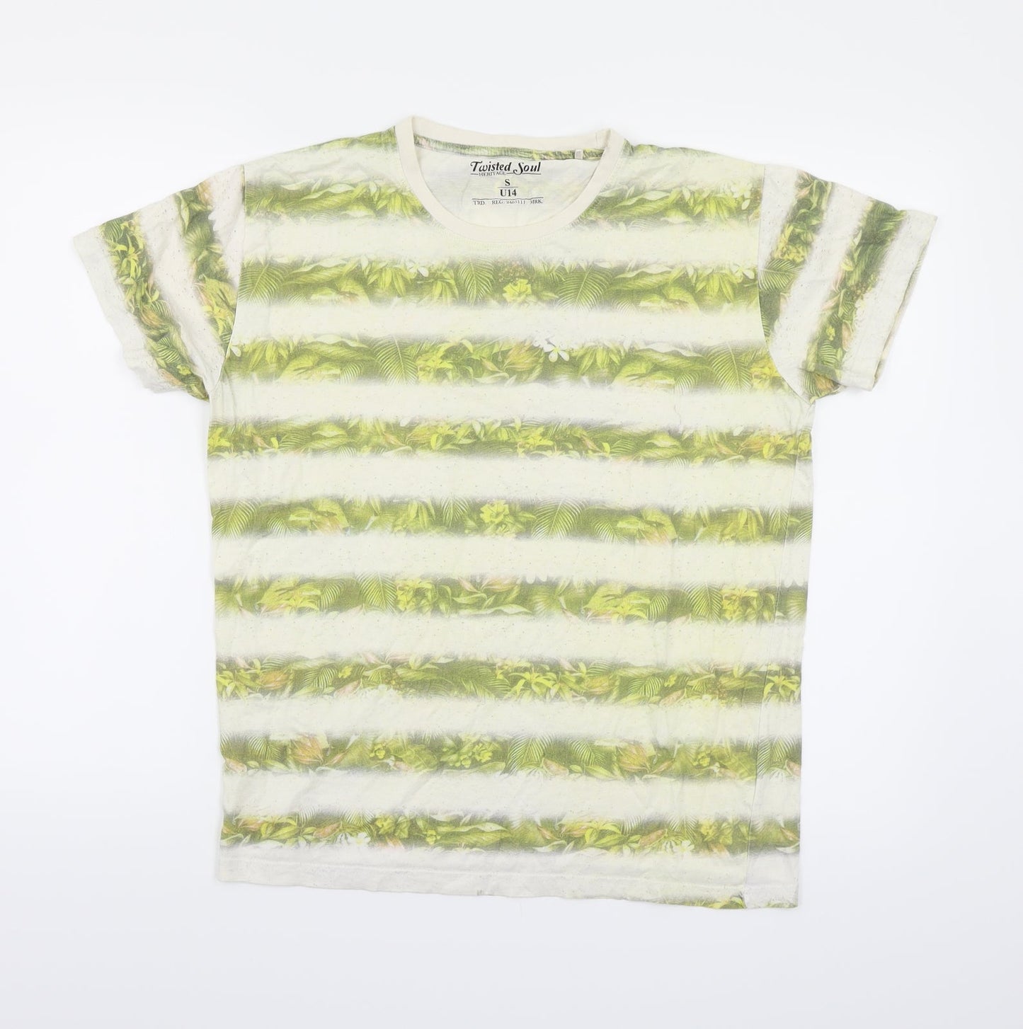 Womens UK Size S Twisted Soul Green Basic T-Shirt