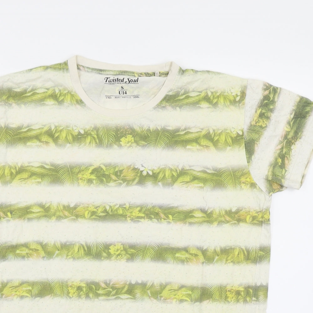 Womens UK Size S Twisted Soul Green Basic T-Shirt