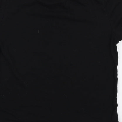 Womens UK Size 12 Boohoo Black Ringer T-Shirt