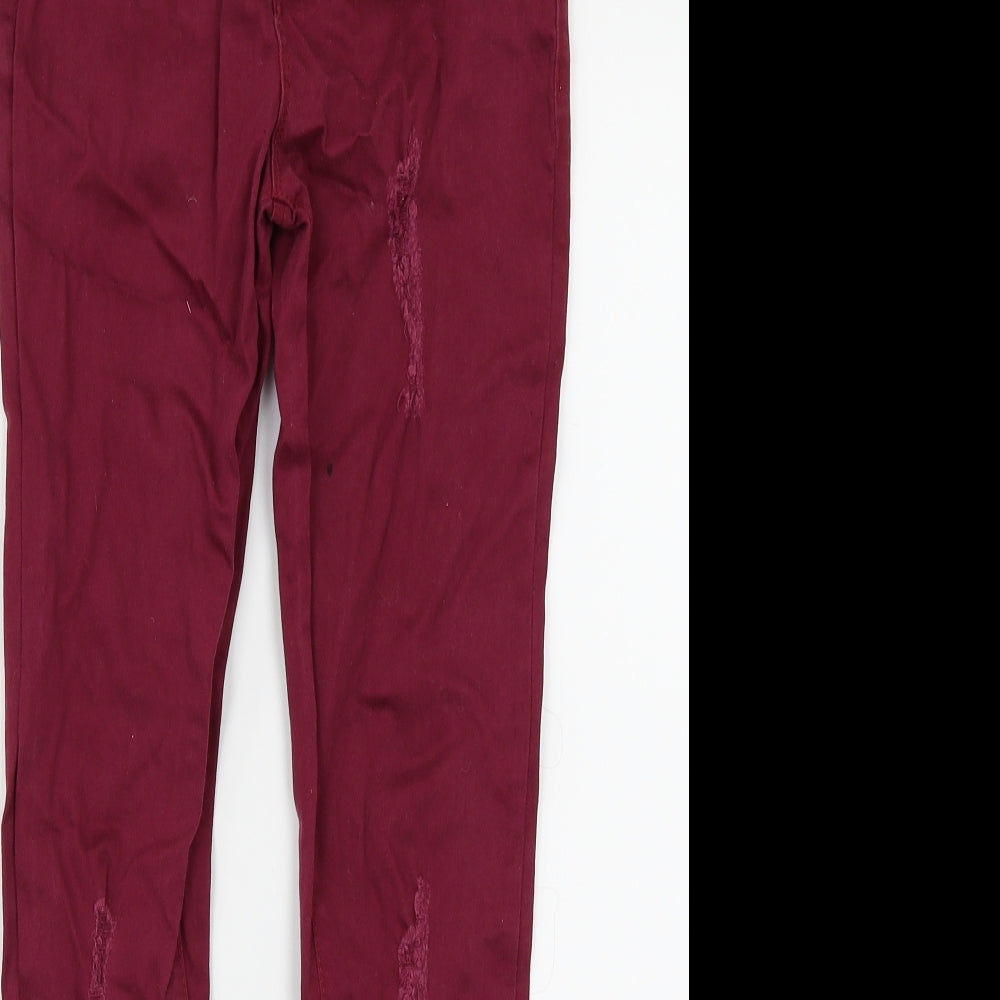 Denim & Co. Girls Purple  Denim Skinny Jeans Size 11-12 Years - Distressed