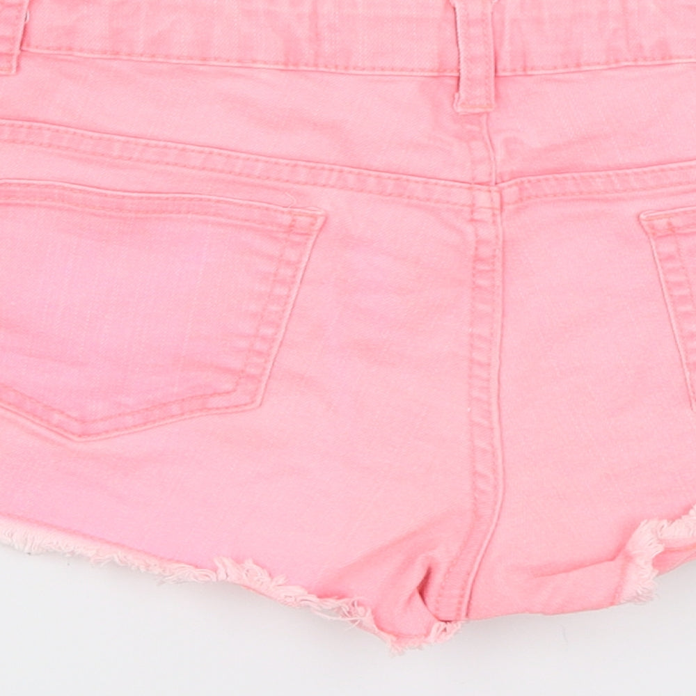 Denim & Co. Girls Pink Batik Denim Cut-Off Shorts Size 11-12 Years