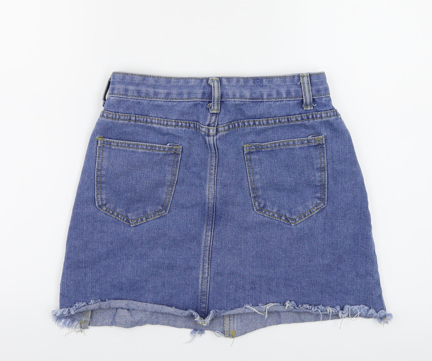 SheIn Womens Blue  Denim A-Line Skirt Size S  - Distressed