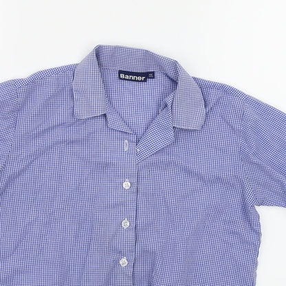 Banner Girls Black Check  Basic Button-Up Size 11-12 Years