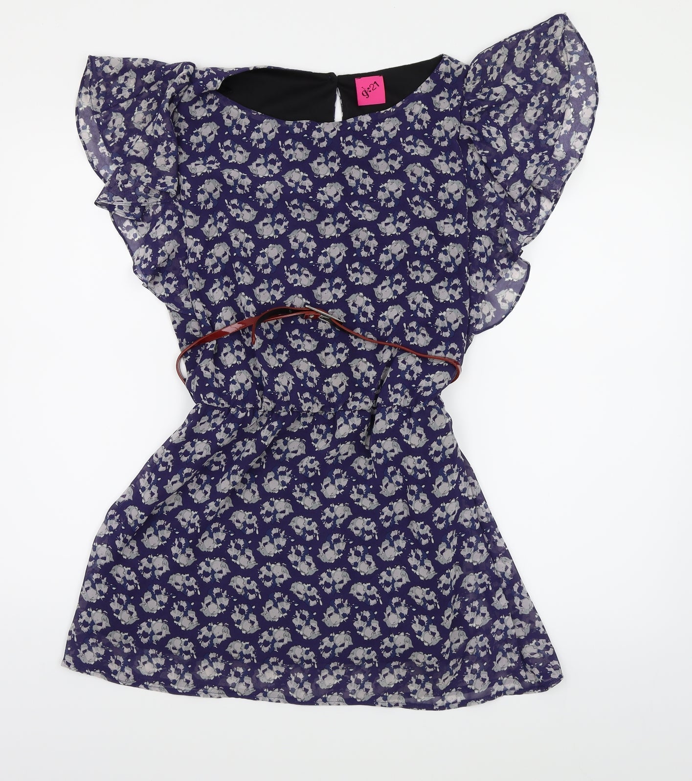 George Womens Blue Floral Chiffon Shift  Size 10