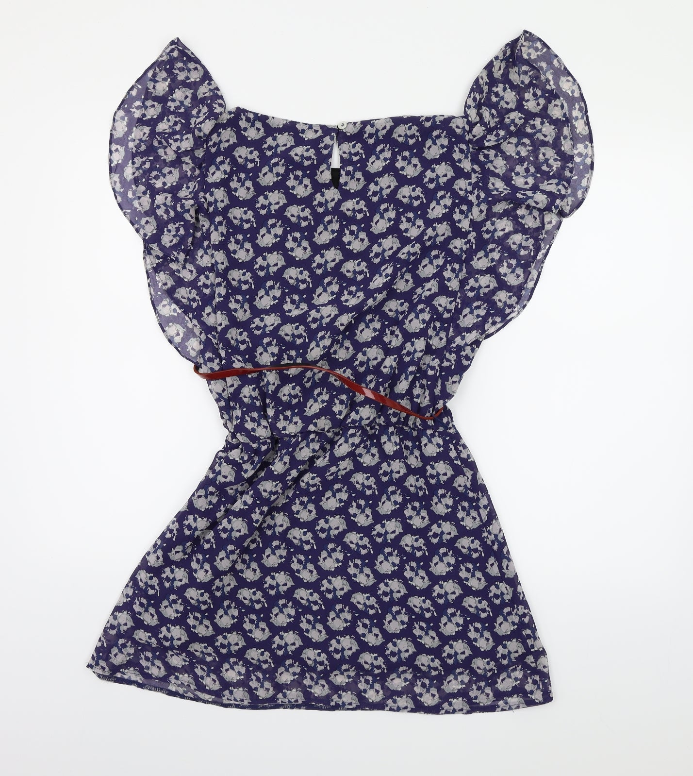 George Womens Blue Floral Chiffon Shift  Size 10