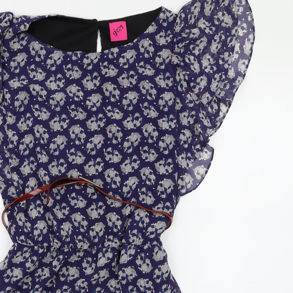 George Womens Blue Floral Chiffon Shift  Size 10