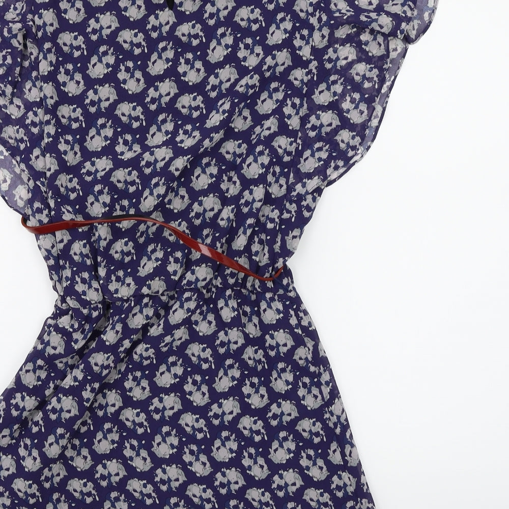 George Womens Blue Floral Chiffon Shift  Size 10