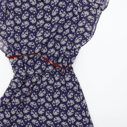 George Womens Blue Floral Chiffon Shift  Size 10