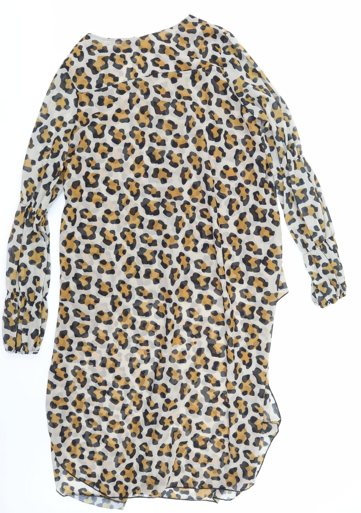 orderplus Womens Brown Animal Print  Basic Blouse Size XL