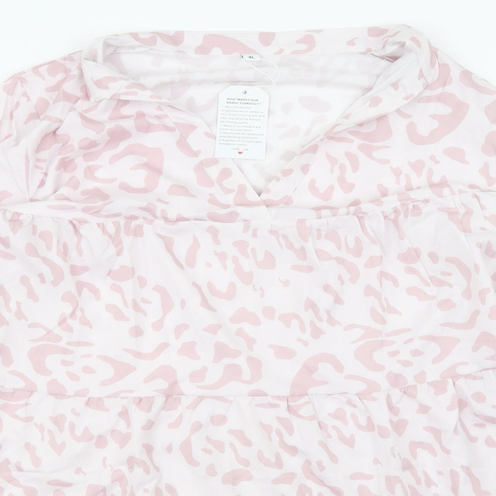 Womens UK Size XL BM Pink Basic Blouse