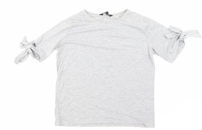 Womens UK Size 10 NEWLOOK Grey Basic T-Shirt