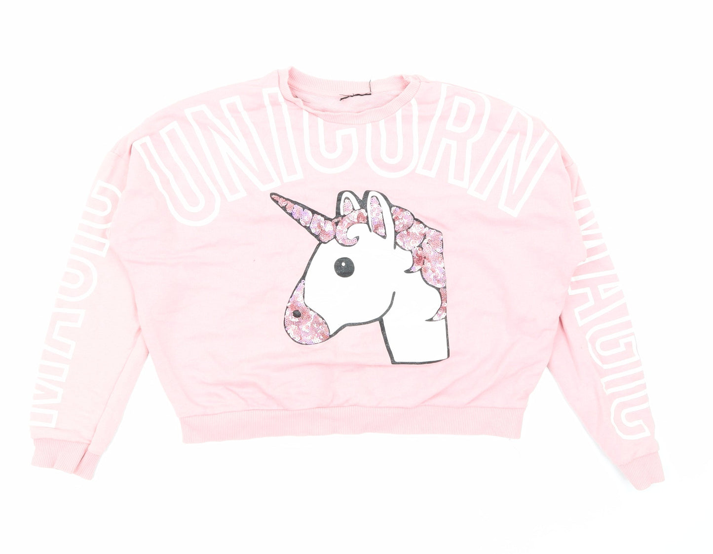 Primark Girls Pink   Pullover Sweatshirt Size 10-11 Years