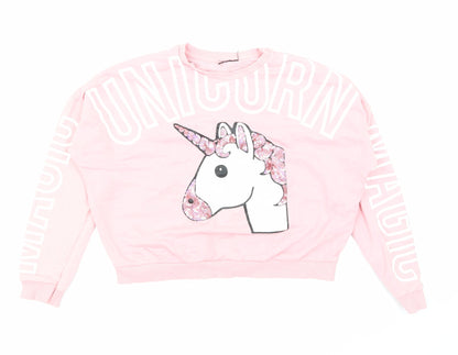 Primark Girls Pink   Pullover Sweatshirt Size 10-11 Years