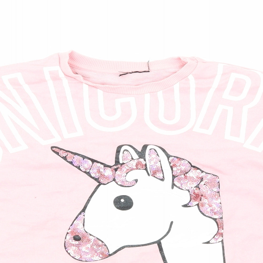 Primark Girls Pink   Pullover Sweatshirt Size 10-11 Years