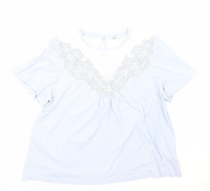 Womens UK Size 14 NEXT Blue Basic T-Shirt