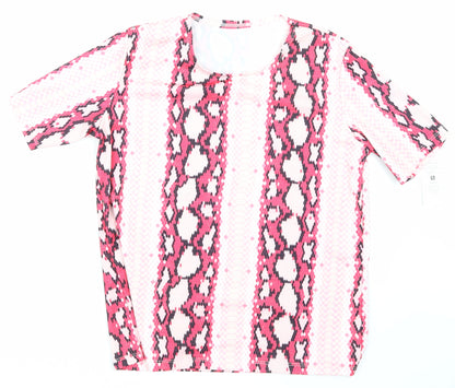 Womens UK Size 10 Moda Pink Basic T-Shirt