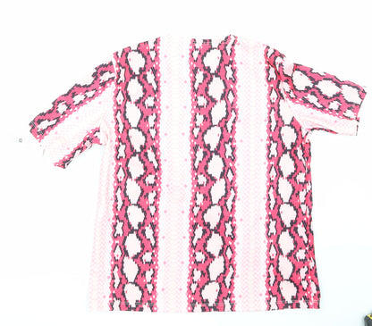 Womens UK Size 10 Moda Pink Basic T-Shirt