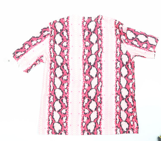 Womens UK Size 10 Moda Pink Basic T-Shirt