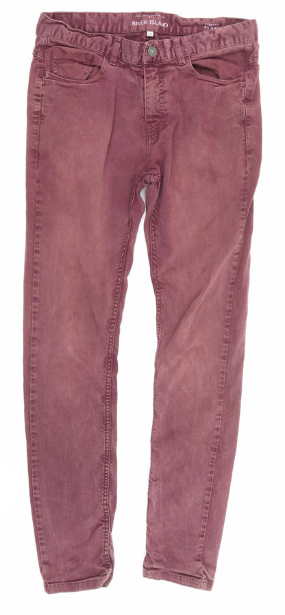Riverisland Womens Red  Denim Skinny Jeans Size 30 in L32 in