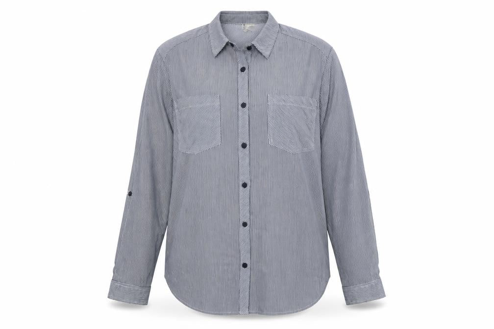 Womens UK Size XL Passport Blue Basic Button-Up