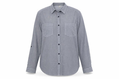 Womens UK Size XL Passport Blue Basic Button-Up