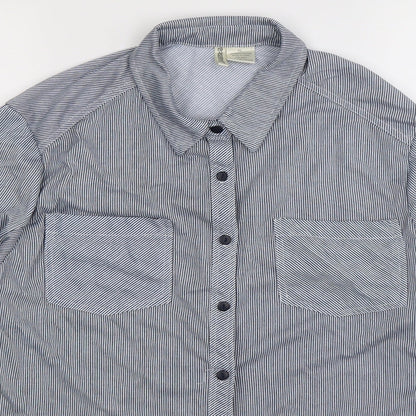 Womens UK Size XL Passport Blue Basic Button-Up