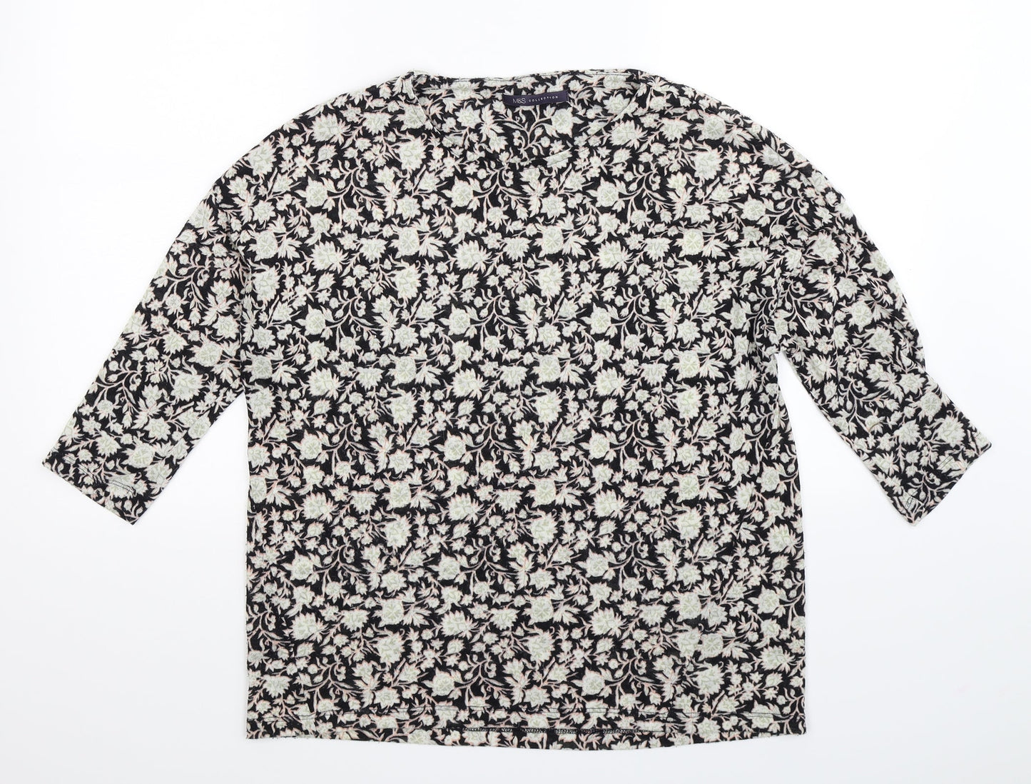 Marks and Spencer Womens Multicoloured Floral Knit Pullover Jumper Size 16