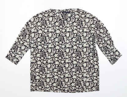 Marks and Spencer Womens Multicoloured Floral Knit Pullover Jumper Size 16