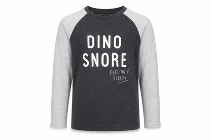 George Boys Grey Solid   Pyjama Top Size 8-9 Years  - Dino snore graphic