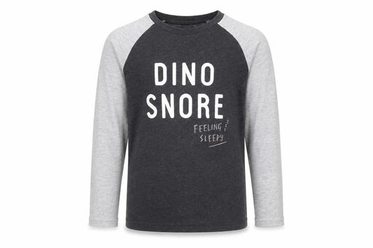 George Boys Grey Solid   Pyjama Top Size 8-9 Years  - Dino snore graphic