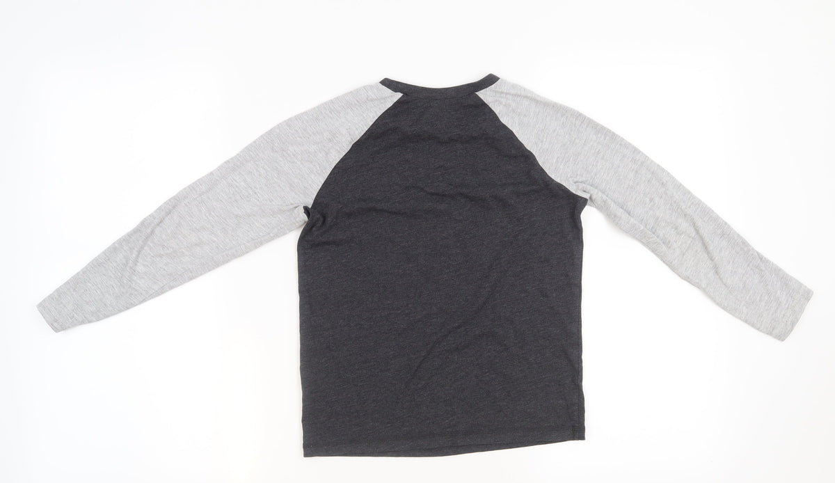 George Boys Grey Solid   Pyjama Top Size 8-9 Years  - Dino snore graphic