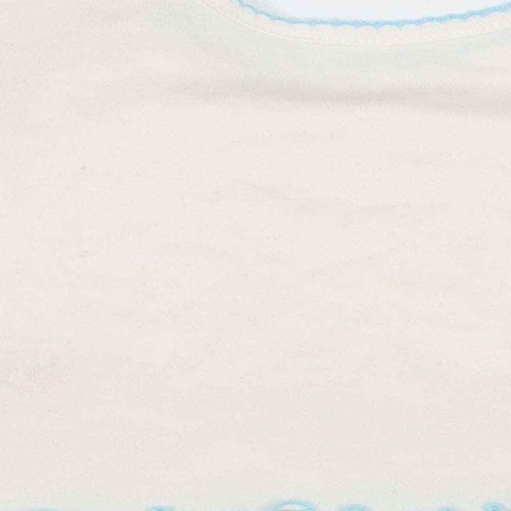 first needs  White   Basic T-Shirt Size 3-6 Months  - flowers on arms