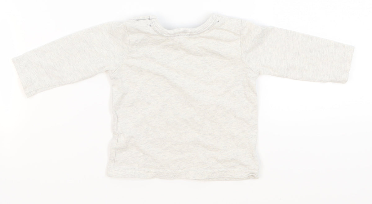 George Boys Grey   Basic T-Shirt Size 0-3 Months  - bear