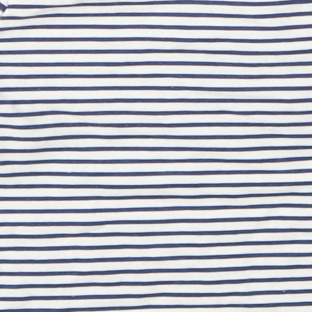 the kids divison Girls White Striped  Basic T-Shirt Size 9-12 Months