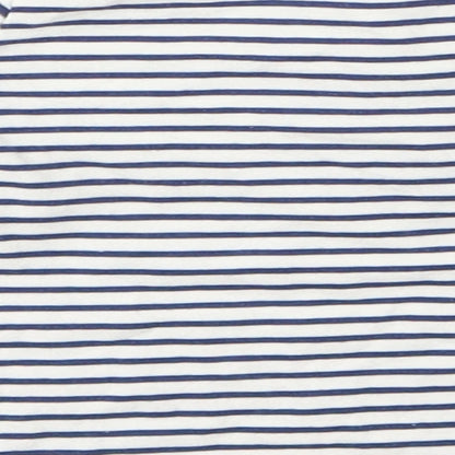 the kids divison Girls White Striped  Basic T-Shirt Size 9-12 Months