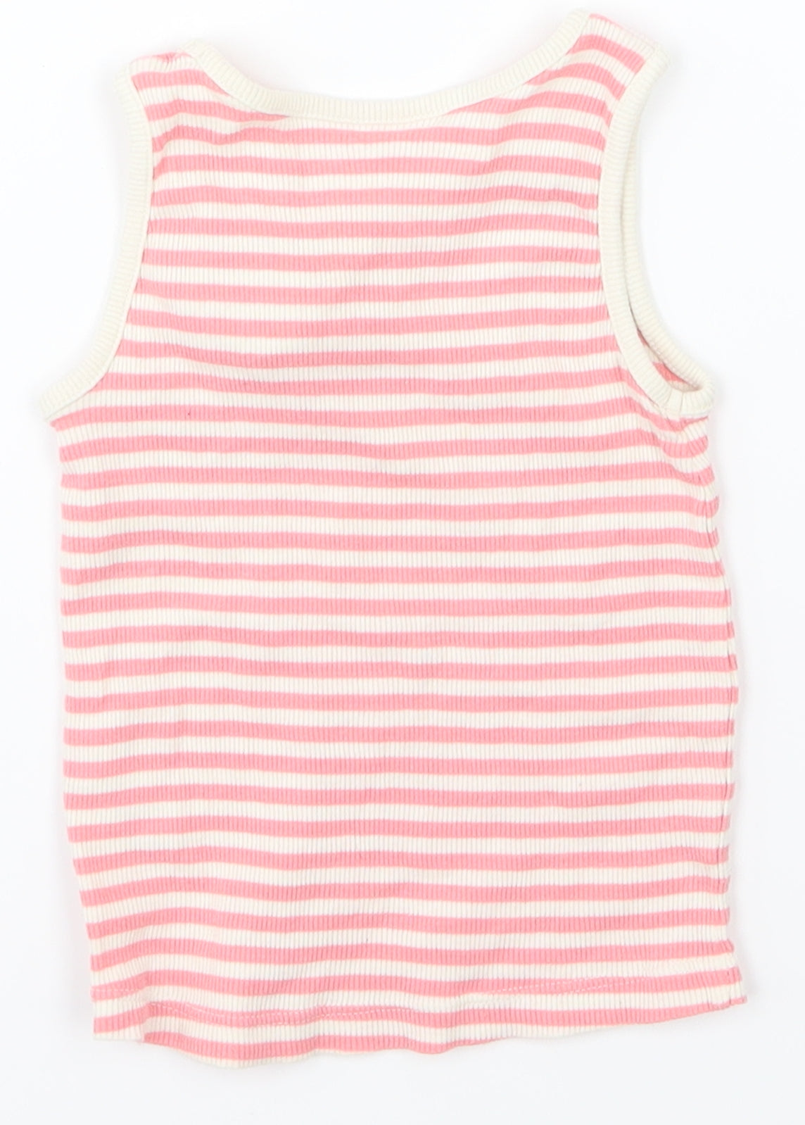 Matalan Girls Pink   Basic Tank Size 18-24 Months  - flower on front