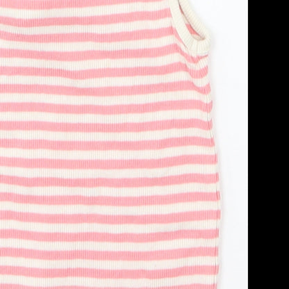 Matalan Girls Pink   Basic Tank Size 18-24 Months  - flower on front