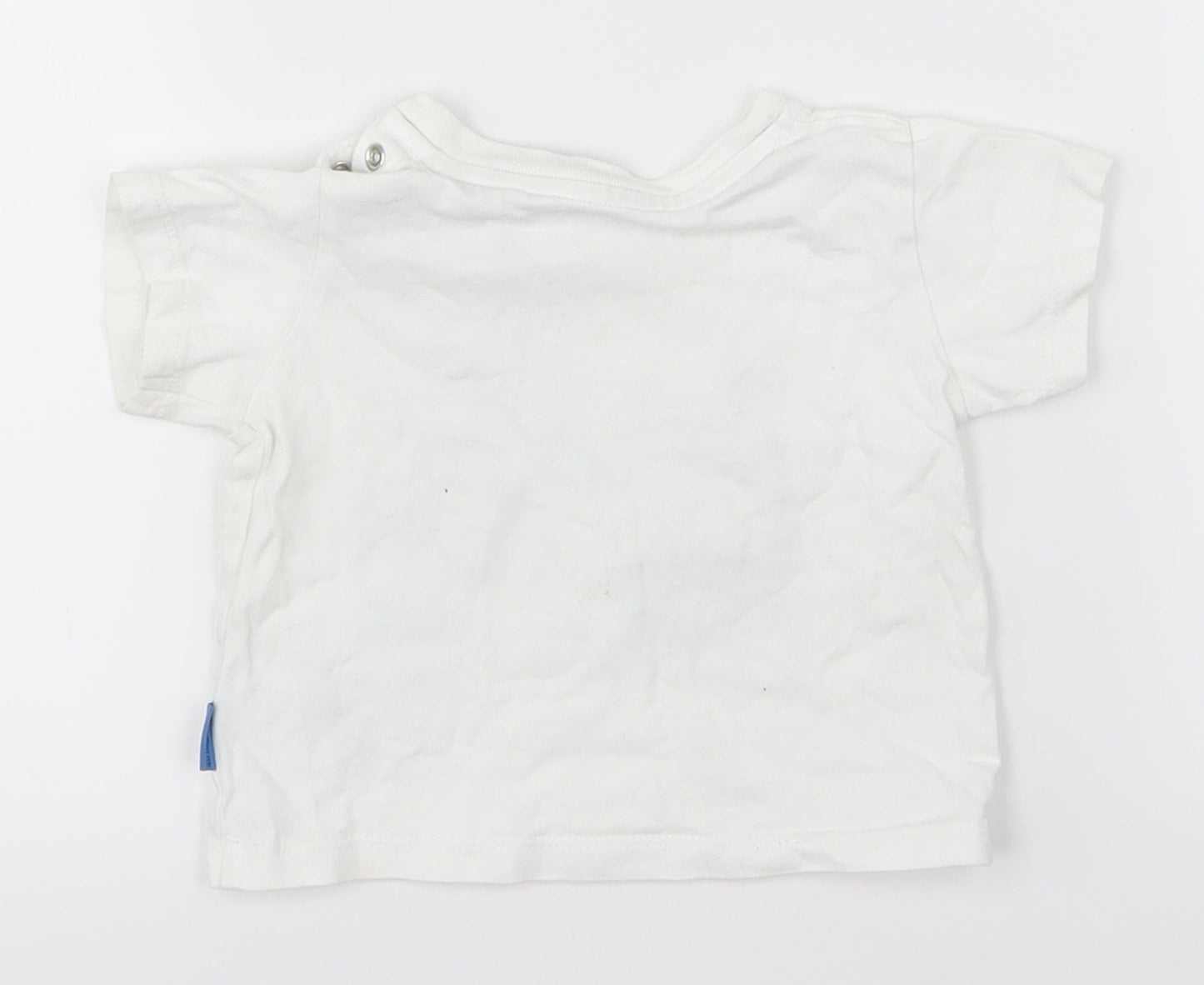 Marks and Spencer Boys White   Basic T-Shirt Size 0-3 Months  - Cars