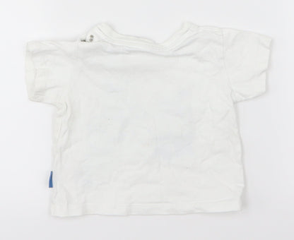Marks and Spencer Boys White   Basic T-Shirt Size 0-3 Months  - Cars