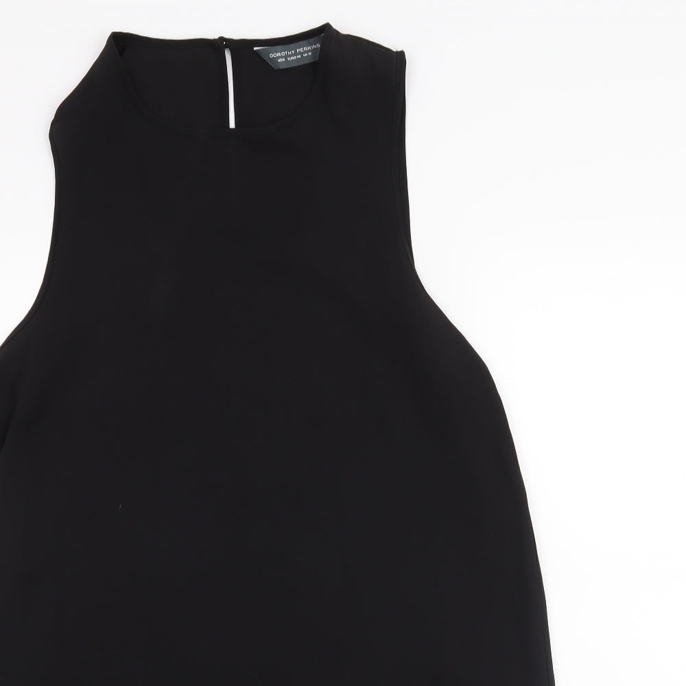Womens UK Size 12 Dorothy Perkins Black Basic Tank