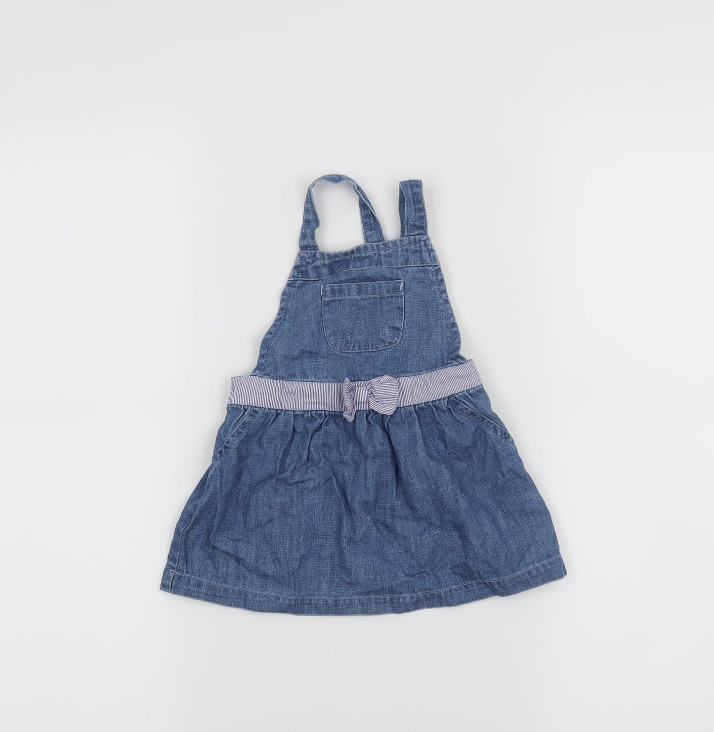 Matalan Girls Blue   Pinafore/Dungaree Dress  Size 6-9 Months
