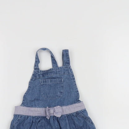 Matalan Girls Blue   Pinafore/Dungaree Dress  Size 6-9 Months