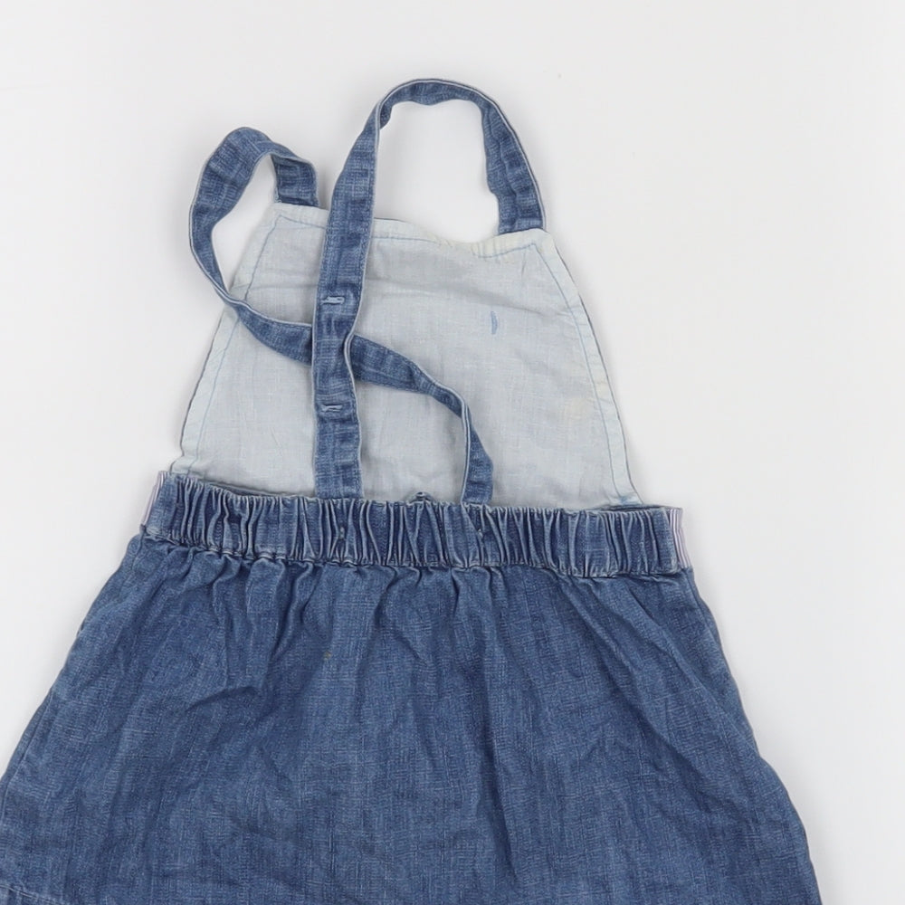 Matalan Girls Blue   Pinafore/Dungaree Dress  Size 6-9 Months