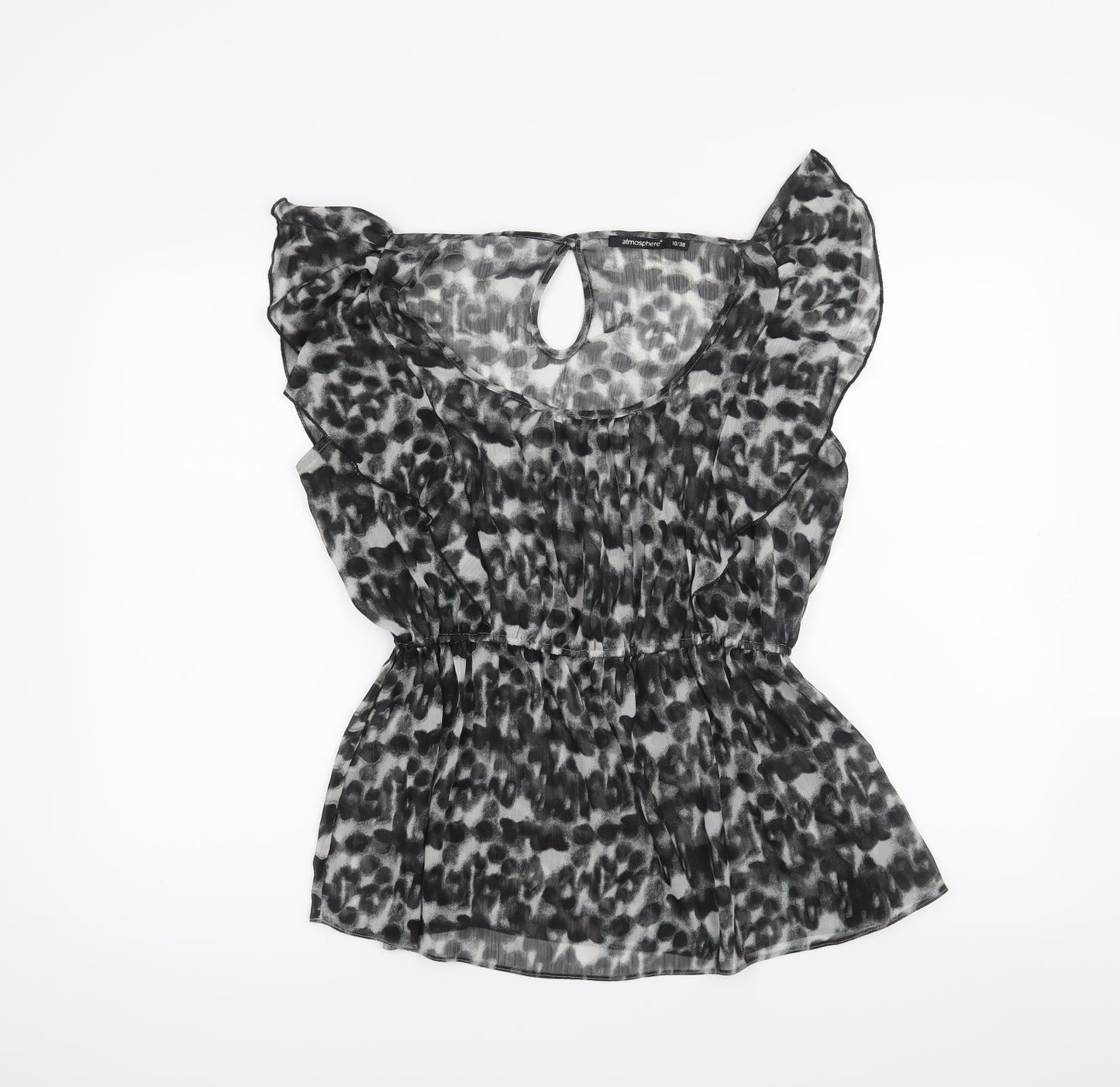 Womens UK Size 10 Atmosphere Black Basic Blouse