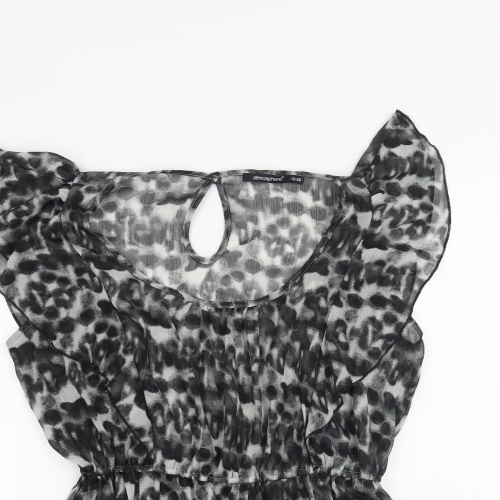 Womens UK Size 10 Atmosphere Black Basic Blouse