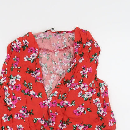 Atmosphere Womens Red Floral  Basic Blouse Size 12
