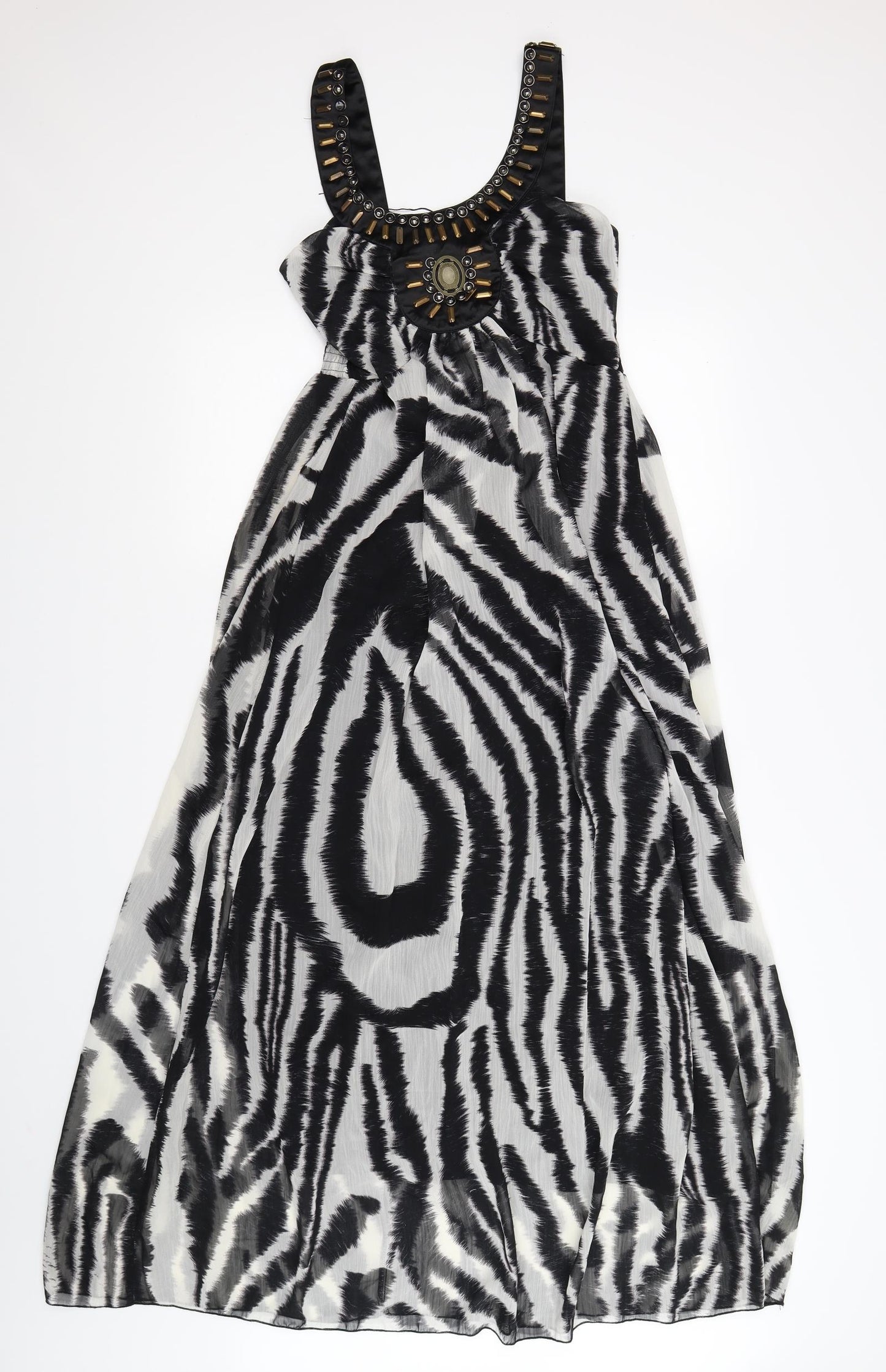 AX Paris Womens Black Striped Chiffon Maxi  Size 8