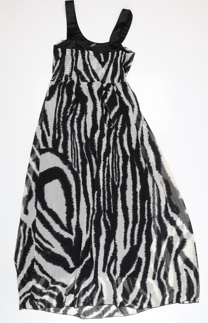 AX Paris Womens Black Striped Chiffon Maxi  Size 8