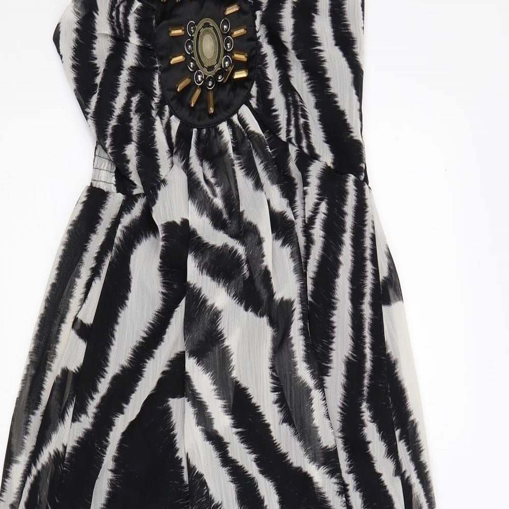 AX Paris Womens Black Striped Chiffon Maxi  Size 8